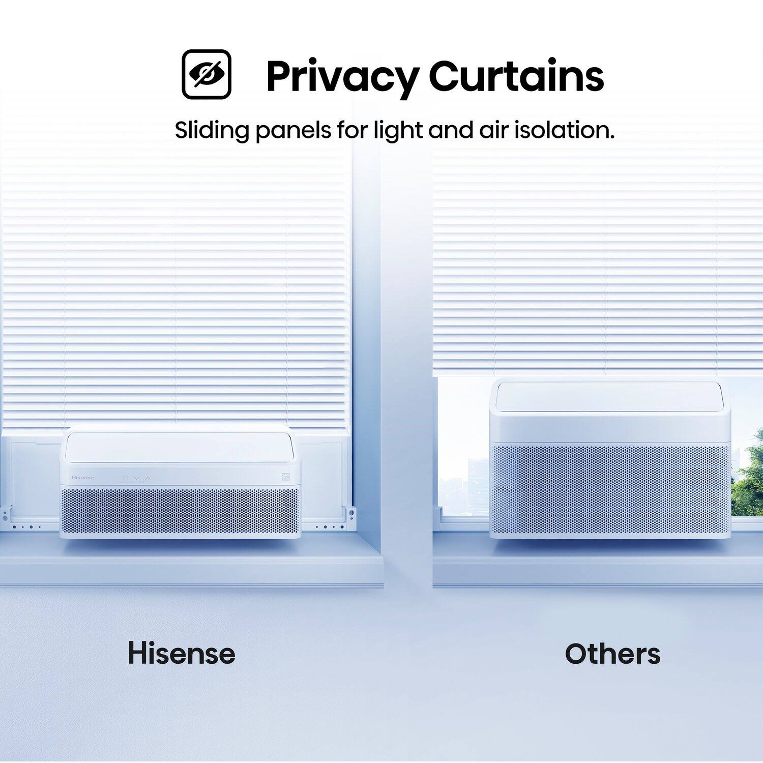 Privacy Curtains  
Sliding panels for light and air isolation.  

Hisense  
Others