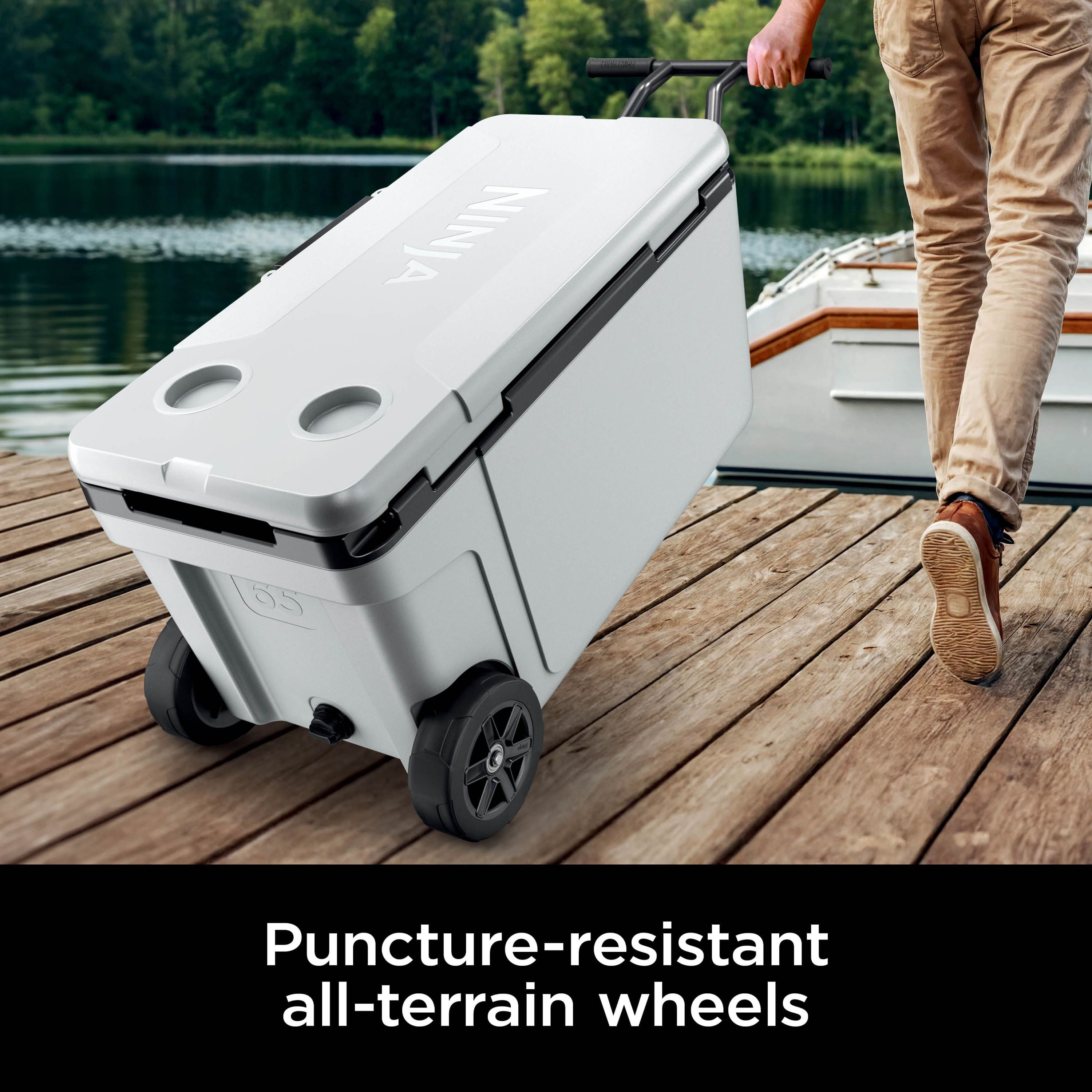 Ninja FrostVault 65 qt. Wheeled Cooler with Cold Dry Zone Cloud