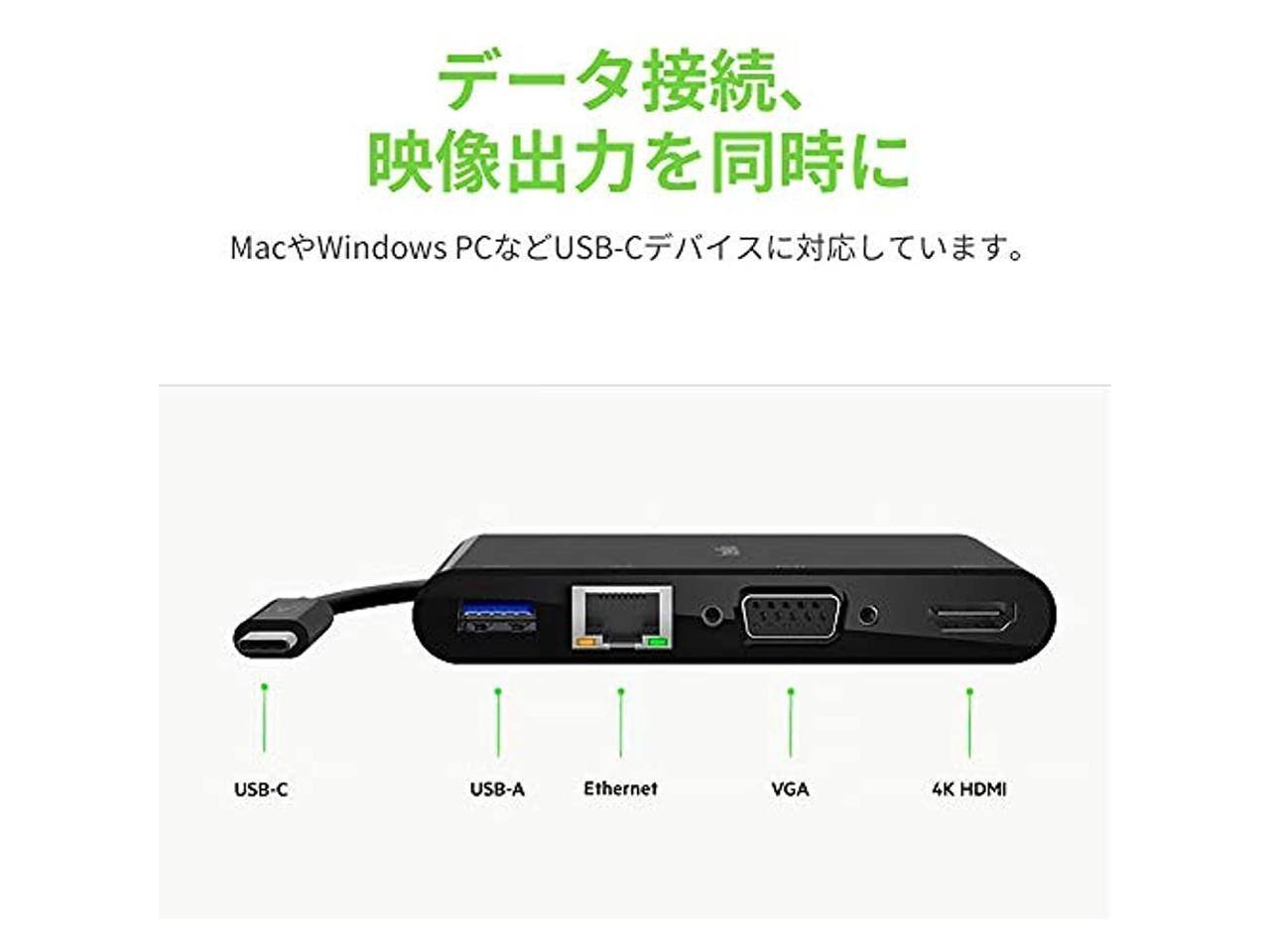 Mac Windows PC USB-C USB-C USB-A Ethernet VGA 4K HDMI