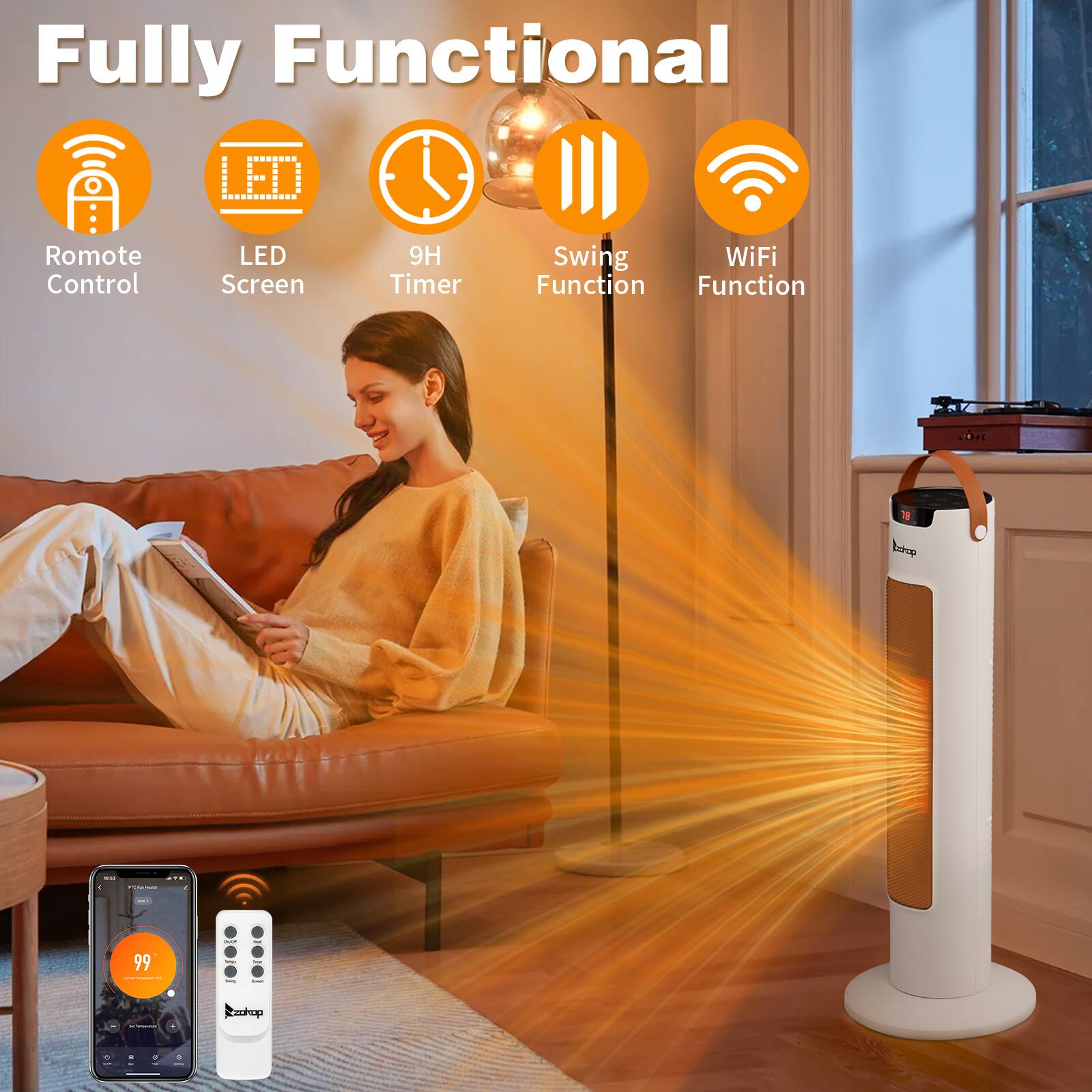 Fully Functional

- Remote Control
- LED Screen
- 9H Timer
- Swing Function
- WiFi Function