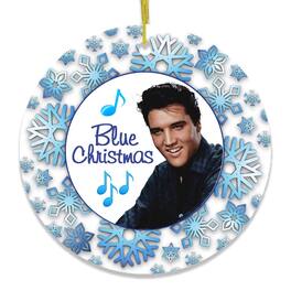 OrnamentallyYou - Blue Christmas Elvis Ornament - Multi-colored