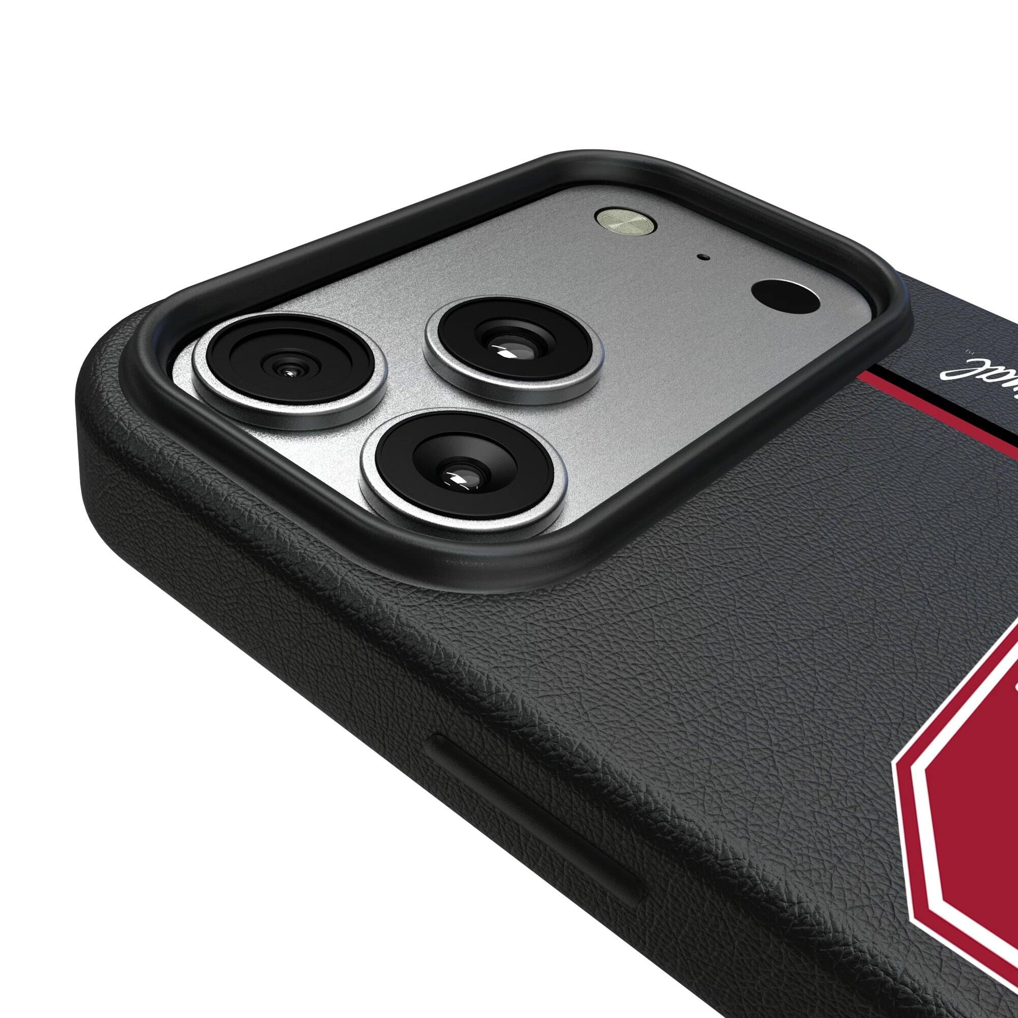 Alt View 2. Keyscaper - Stanford Cardinal iPhone Magnetic Bump Case - 16 Pro Max - Black.