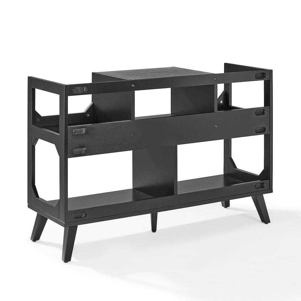 Alt View 2. Crosley Furniture - Asheville Large Record Player Stand With Vinyl Storage - Black.