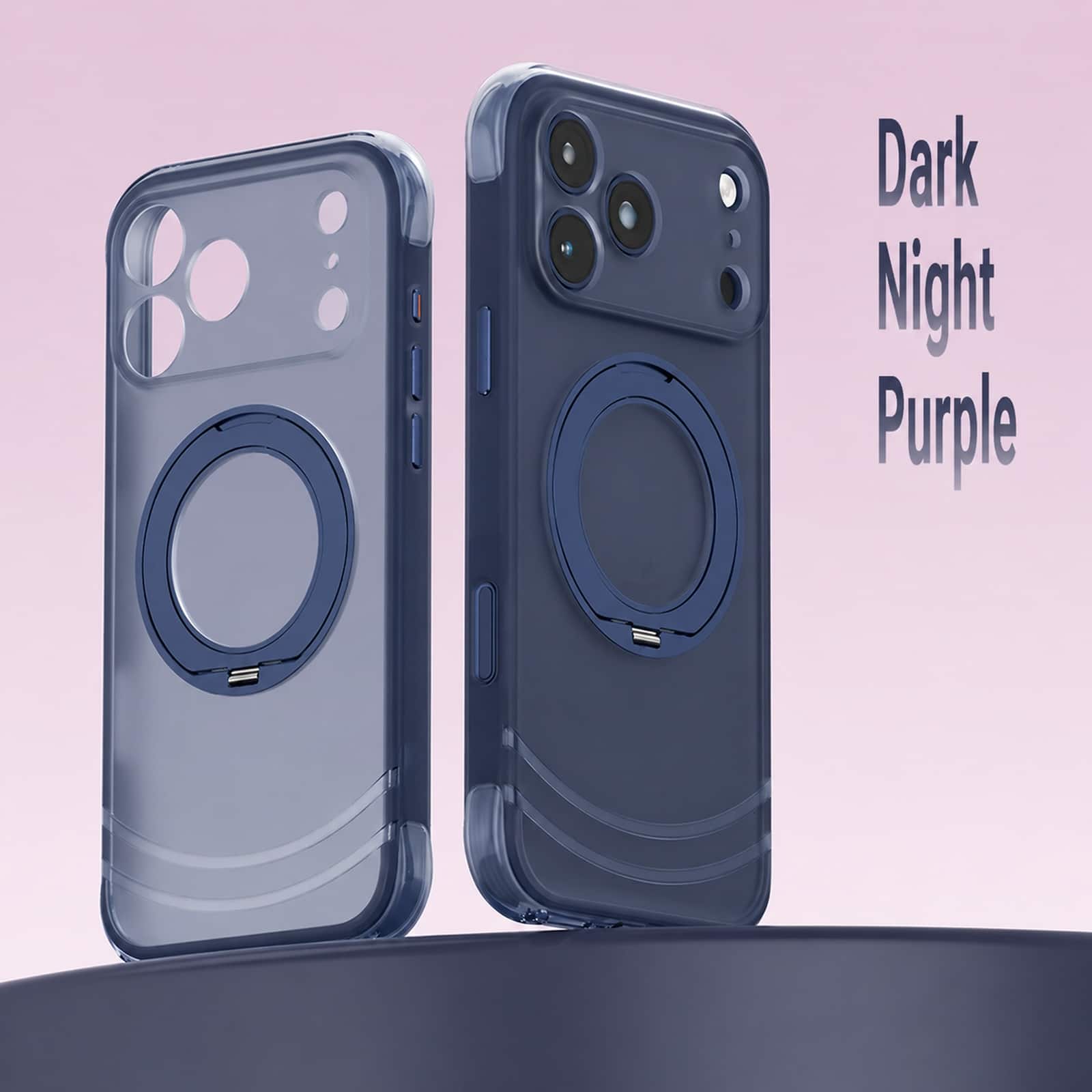 Dteck - Shockproof Frosted Phone Case for Apple iPhone 17 Pro Max with 360 Ring Stand, Magnetic Protective Cover Camera Defense - Darkblue price history on PriceWatchPro