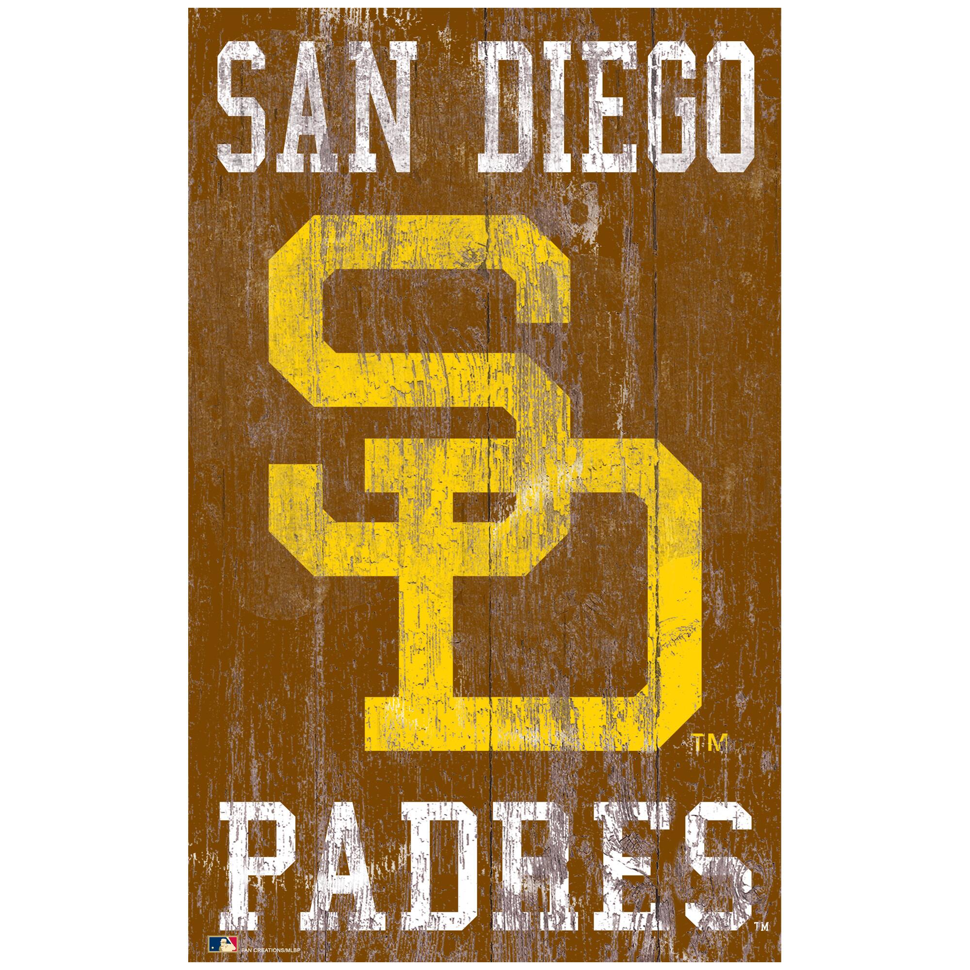 San Diego Padres 11'' x 19'' Heritage Distressed Logo Sign