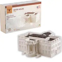 Wise Elk - White House Mini Brick Architecture Kit, 1900 pcs - Multicolor