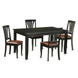 East West Furniture - 5 Pc Dinette set - Kitchen dinette Table and 4 dinette Chairs - Black
