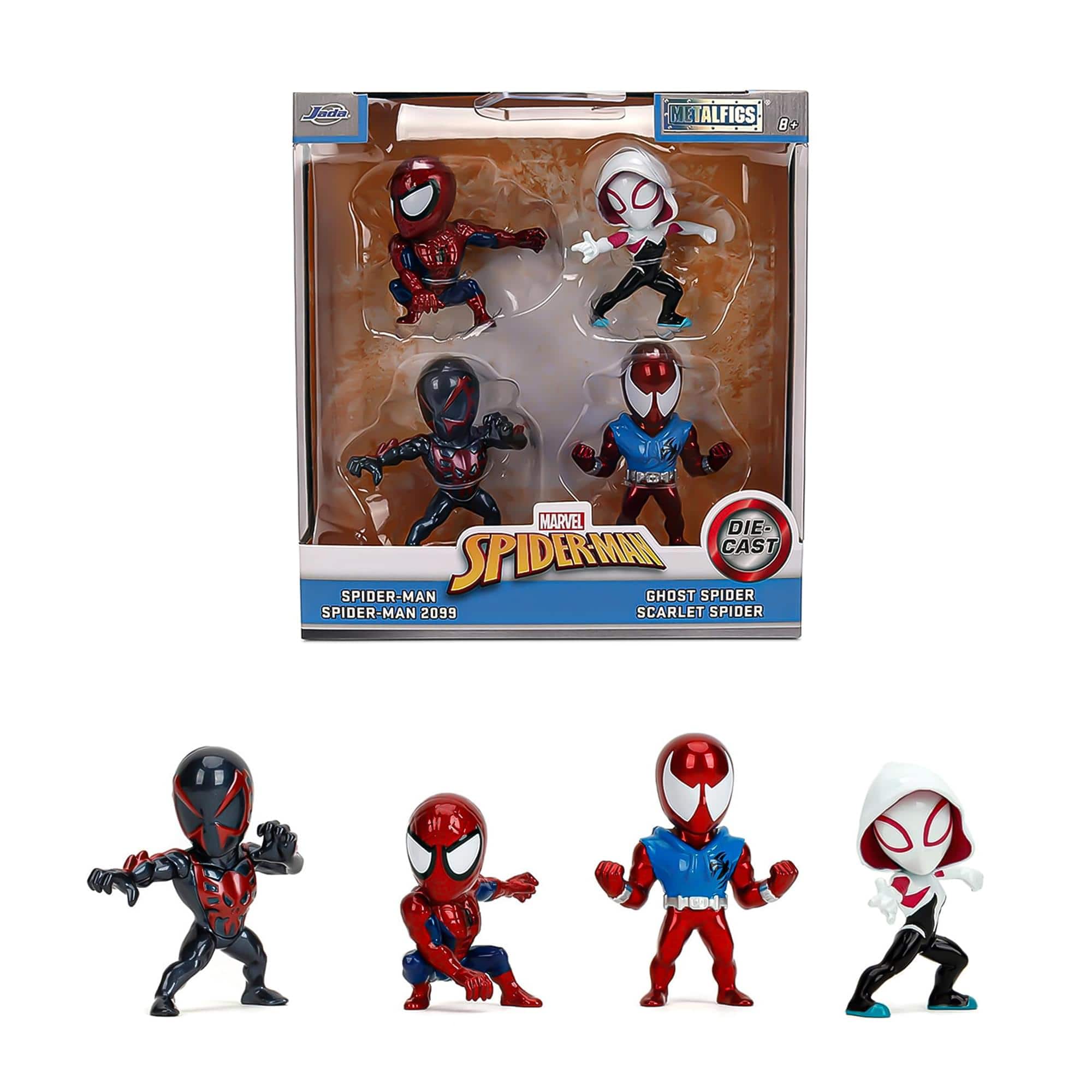 Jada Toys - Marvel Spider-Man 2.5 Inch MetalFigs 4-Pack - Multi-Colored