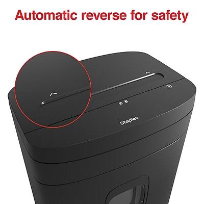 Automatic reverse for safety  
Staples