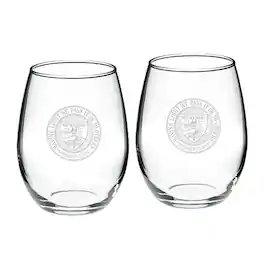 Jardine - Wittenberg University Tigers Logo 21oz. 2-Piece Stemless Wine Glass Set - Multicolor