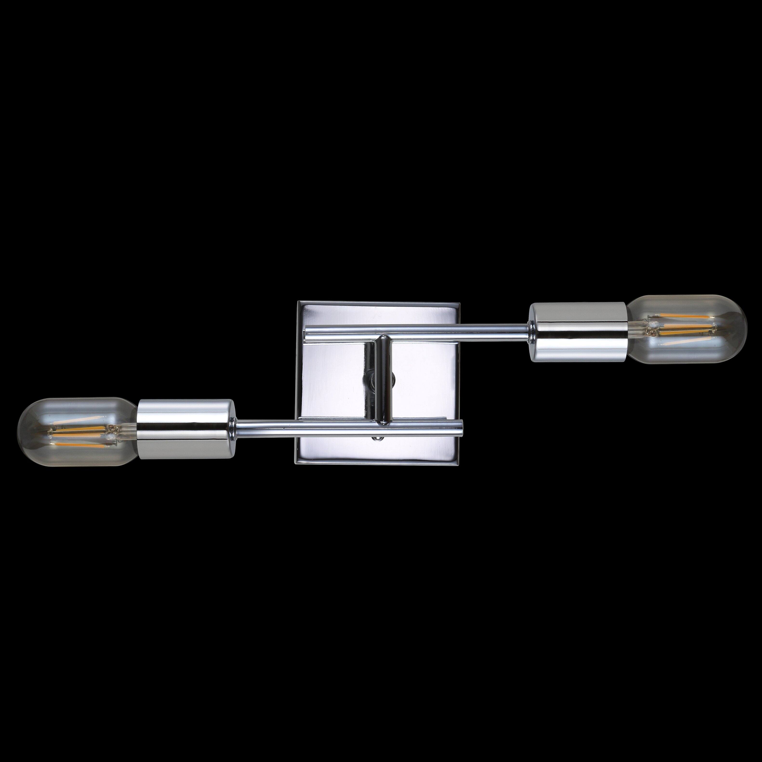Alt View 5. Jonathan Y - Turing 18.7" 2-Light Metal LED Wall Sconce, Chrome - Chrome.