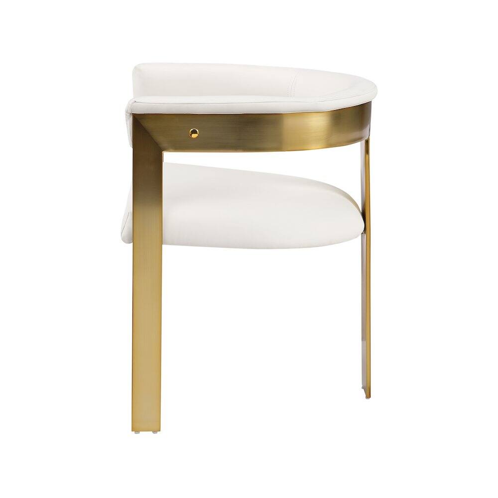 Alt View 3. Meridian Furniture - Romeo Cream Vegan Leather Dining Chair, Set of 2 - Beige.