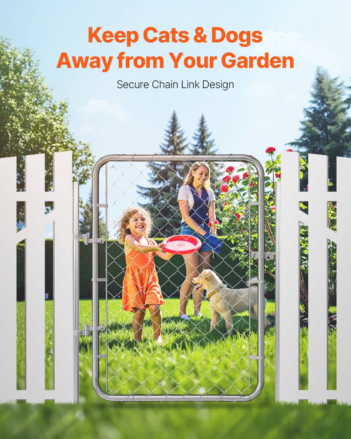 Keep Cats & Dogs Away from Your Garden  
Secure Chain Link Design