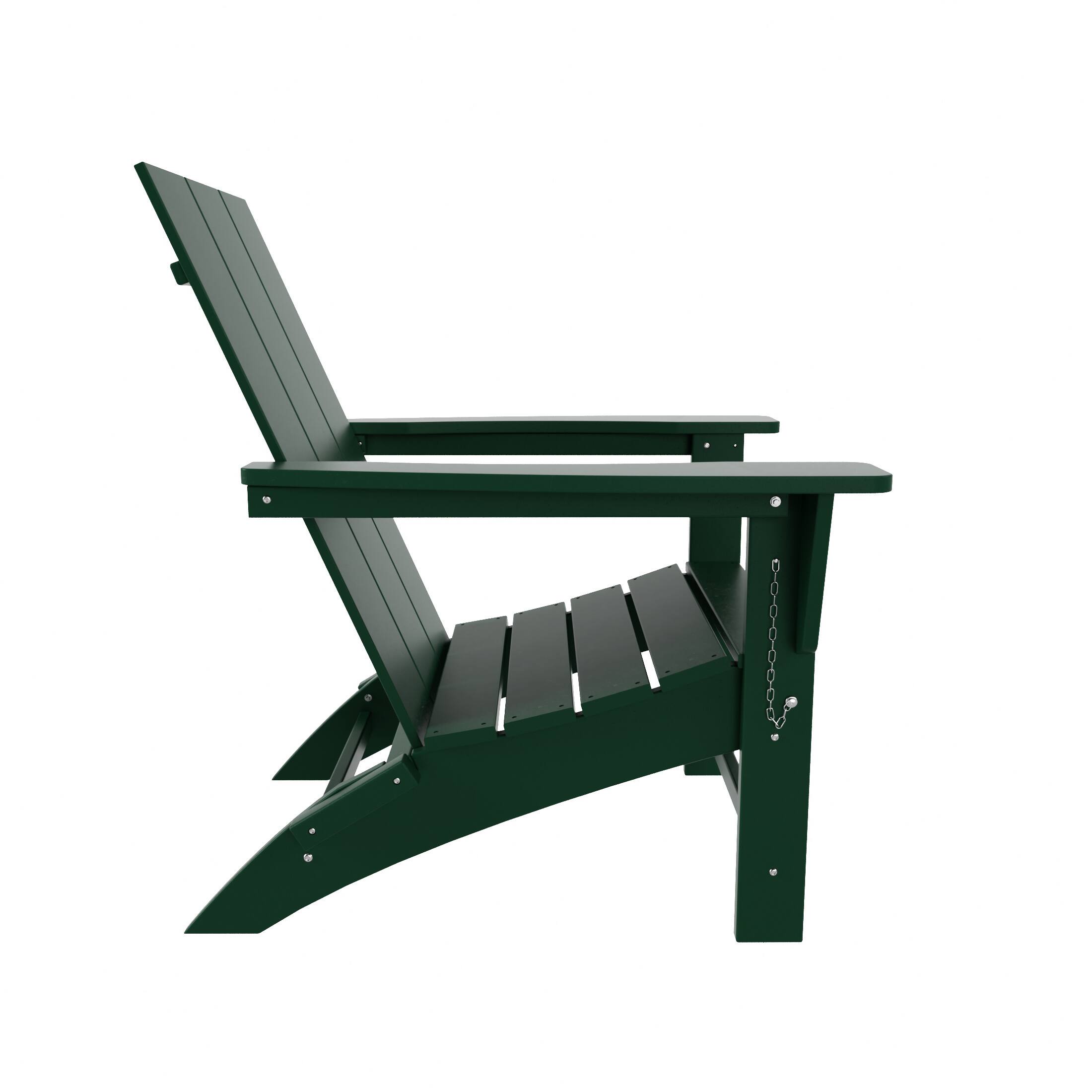 Back. WestinTrends - WestinTrends Ashore Outdoor HDPE Modern Folding Adirondack Chair - Dark Green.