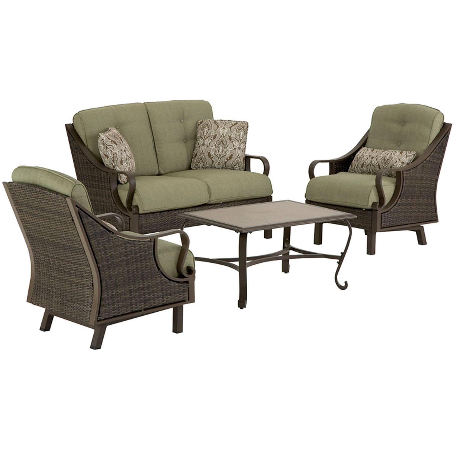 Front. Hanover - Ventura Series 4-Piece Lounging Set - Vintage Meadow.