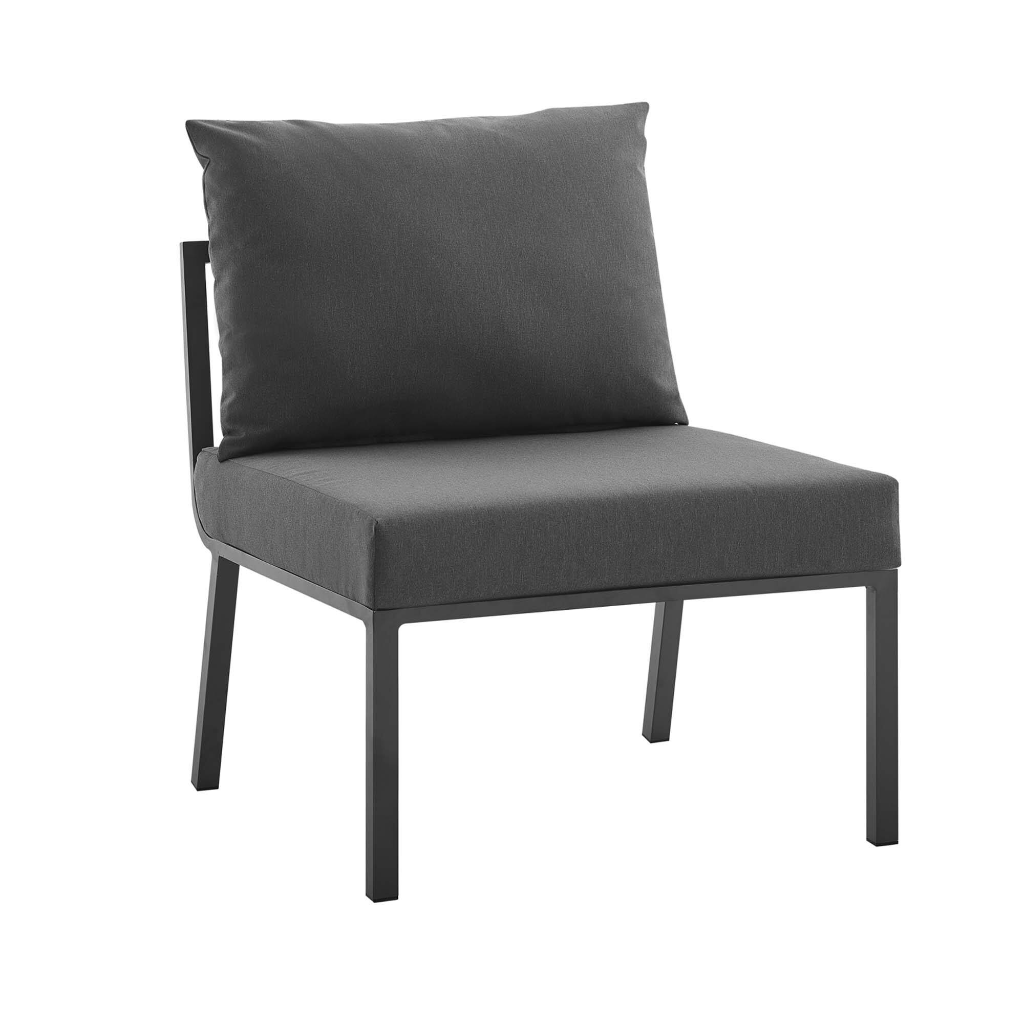 Angle. Modway - Riverside Outdoor Patio Aluminum Armless Chair by Modway - Gray Charcoal.