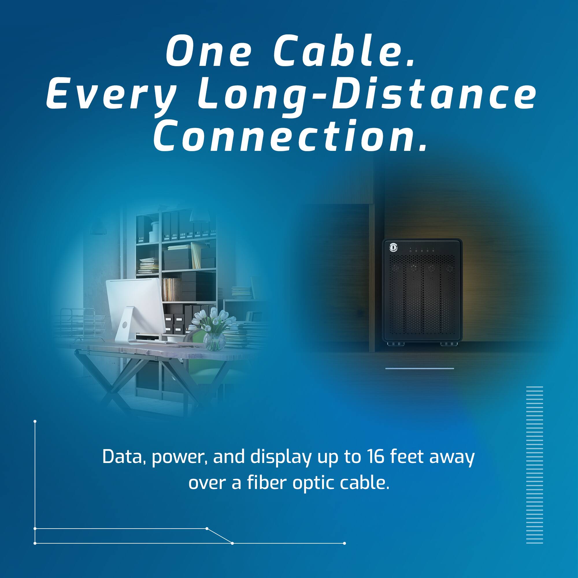 5.0M (16.4 ft) OWC USB4 (40Gb/s) Active Optical Cable, 60W power ...