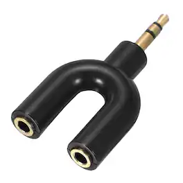 Unique Bargains - Headphone Splitter Adapter, 3.5mm Male to Dual Female Y Jack Aux Splitter for Phone/Headset/PS4/Switch/Tablets - Black