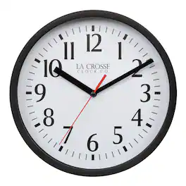 La Crosse Clock Co. - 8 in. Basics Quartz Analog Wall Clock - Black