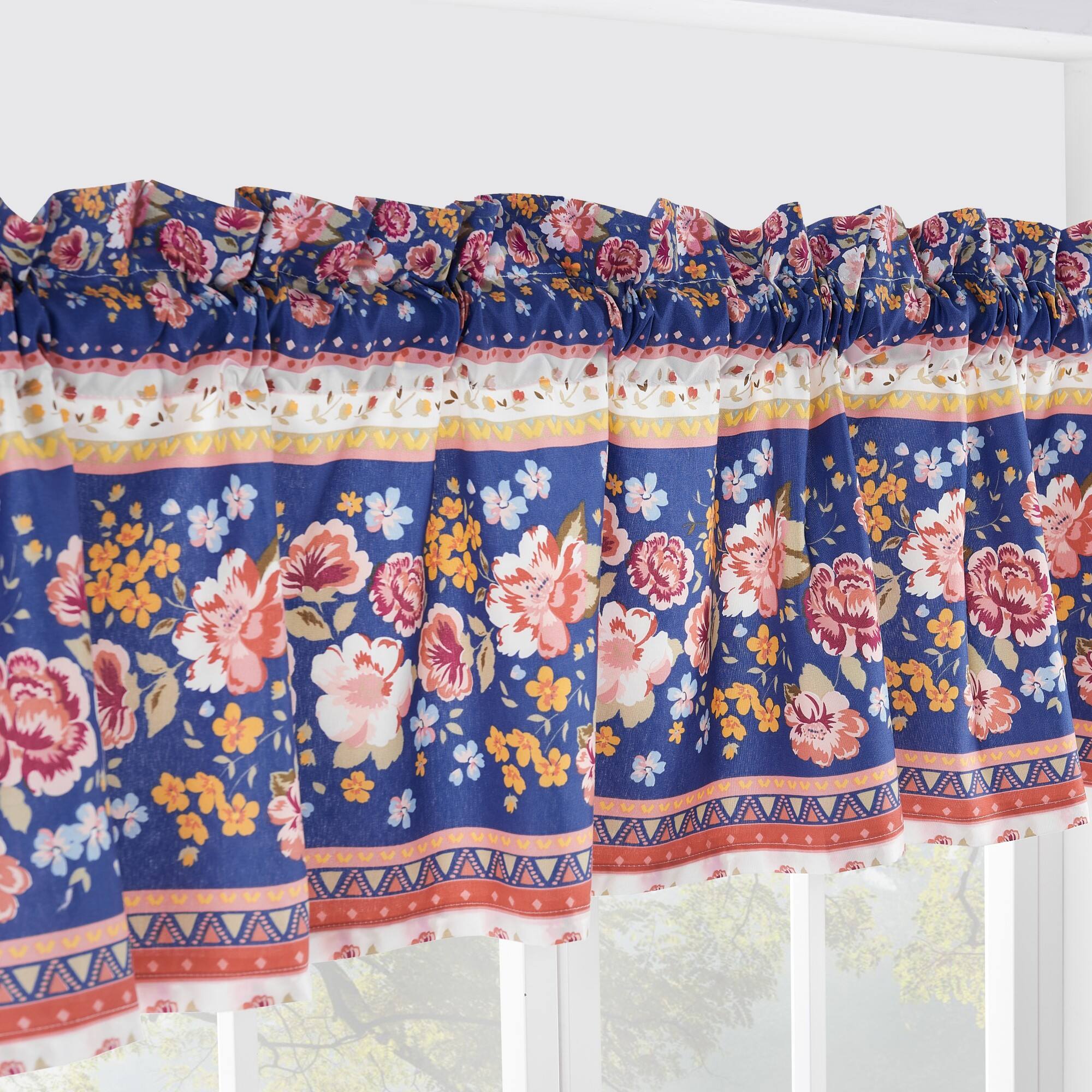 Angle. BreeBe - Marsha Window Valance - Blue.