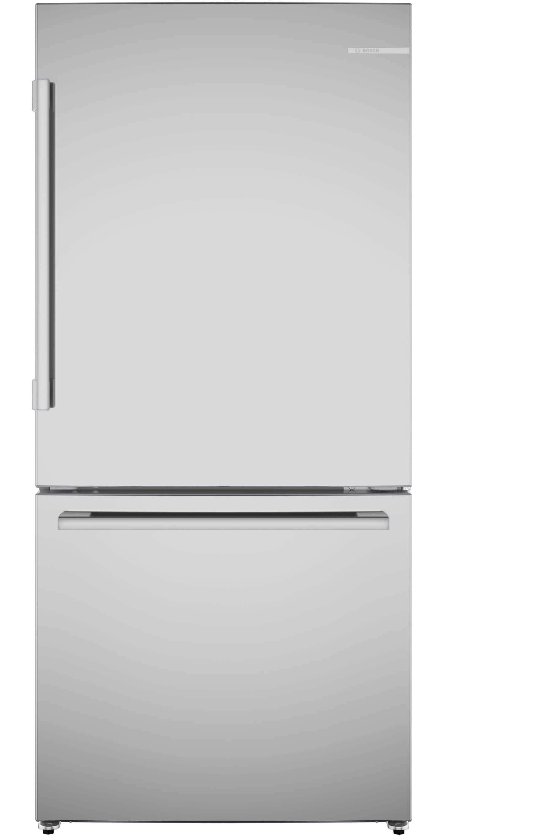 Bosch - 100 Series 17.2 Cu. Ft. Bottom-Freezer Built-In Refrigerator with Ice in Fingerprint Resistance - Stainless Steel - Front_Zoom