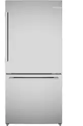 Bosch - 100 Series 17.2 Cu. Ft. Bottom-Freezer Built-In Refrigerator with Ice in Fingerprint Resistance - Stainless Steel - Front_Zoom