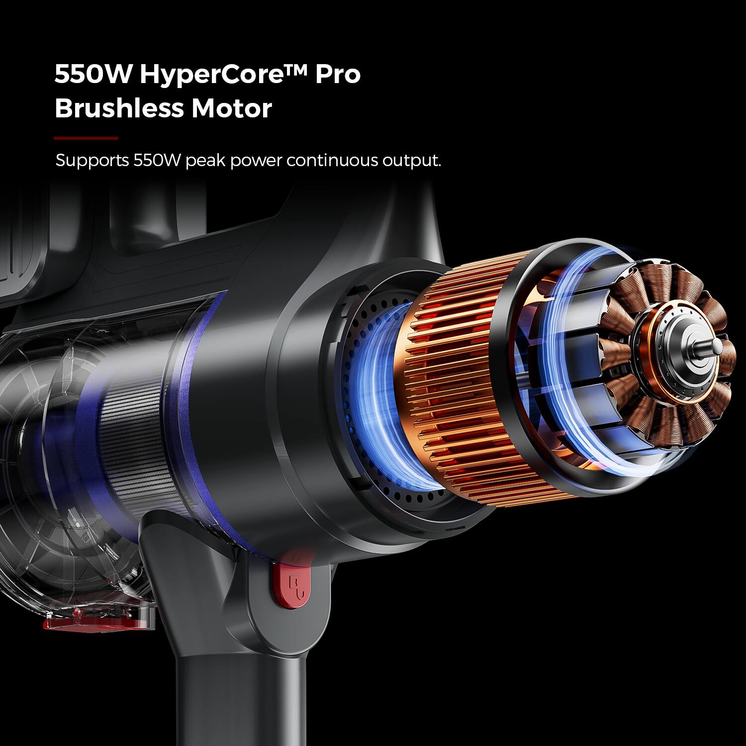 550W HyperCore™ Pro Brushless Motor  
Supports 550W peak power continuous output.