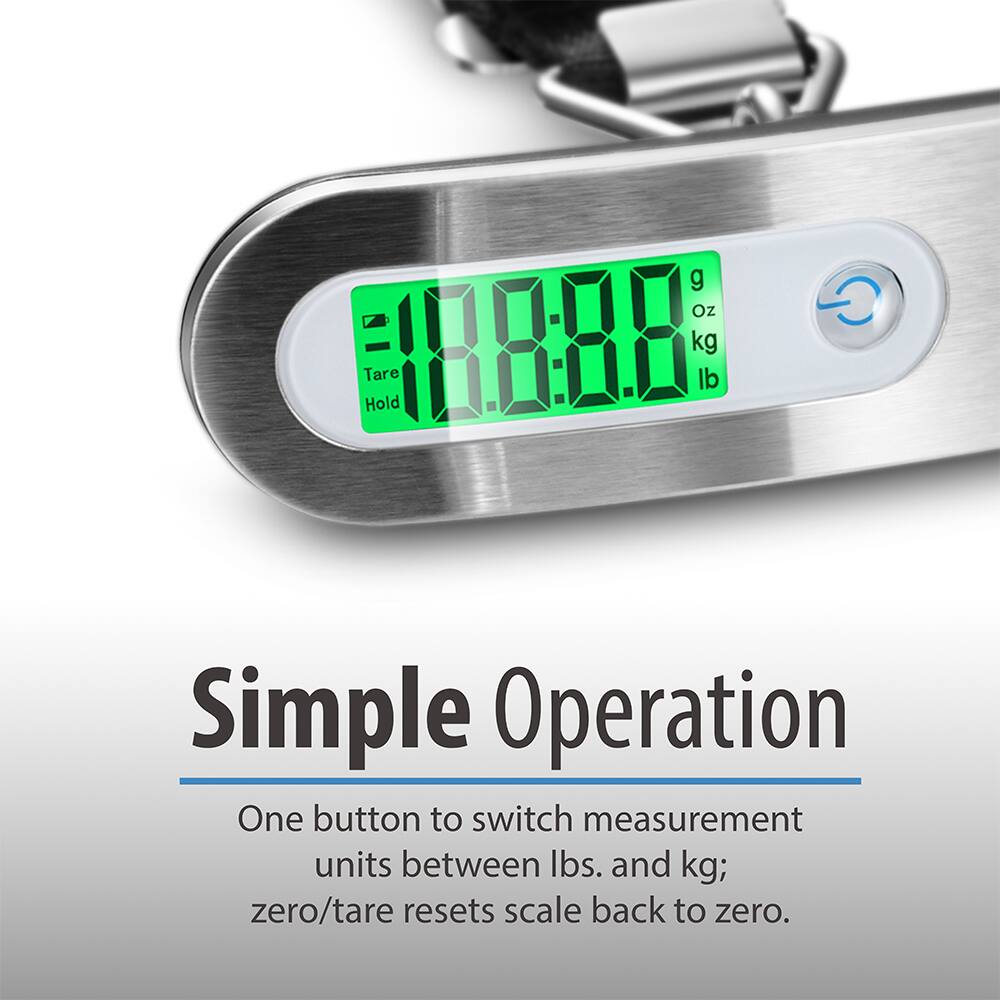 Simple Operation
One button to switch measurement units between lbs. and kg; zero/tare resets scale back to zero.