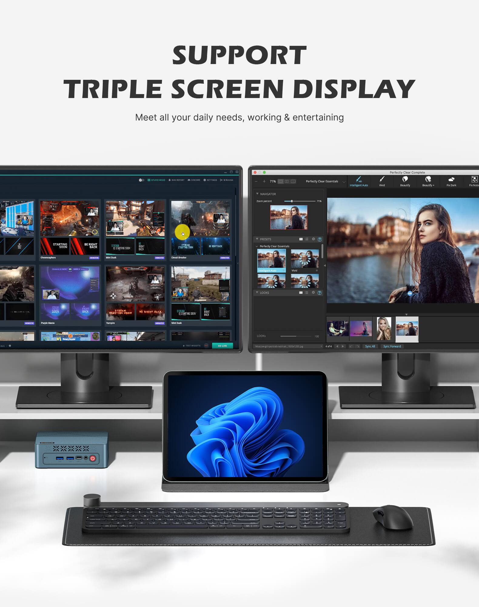 SUPPORT TRIPLE SCREEN DISPLAY  
Meet all your daily needs, working & entertaining  

- MODE  
- INGWOET  
- RECORD  
- NETWOR  

Perfectly Order Humban  
CLA.OTOGIOS  
Wit  
@saudfy  
Exoutify  
Fucura  
FUNDO  
AMIGATOR  
hum - 7%  
STARTING SOON  
Thank BACK  
CHEAR STARTS  
- SON  
COLOR SWANG THE  
. MATSUR  
PROTEIN Perfecty Char Instelled  
Pholographant  
MUNACIA  
- Carch -  
We  
100  
+  
- 100%  
MOI  
STROAN HANDIES  
MEME BAS  
People -  
sumpire  
- -  
LOOD  
TO  
show  
- MONEY'S  
SELIN  
Mokowignightmations.com/deam.ps  
...  
Syncal  
Sync Forward  
-  
-  
-  
-  
-  
-  
-  
-  
-  
-  
-  
-  
-  
-  
-  
-  
-  
-  
-  
-  
-  
-  
-  
-  
-  
-  
-  
-  
-  
-  
-  
-