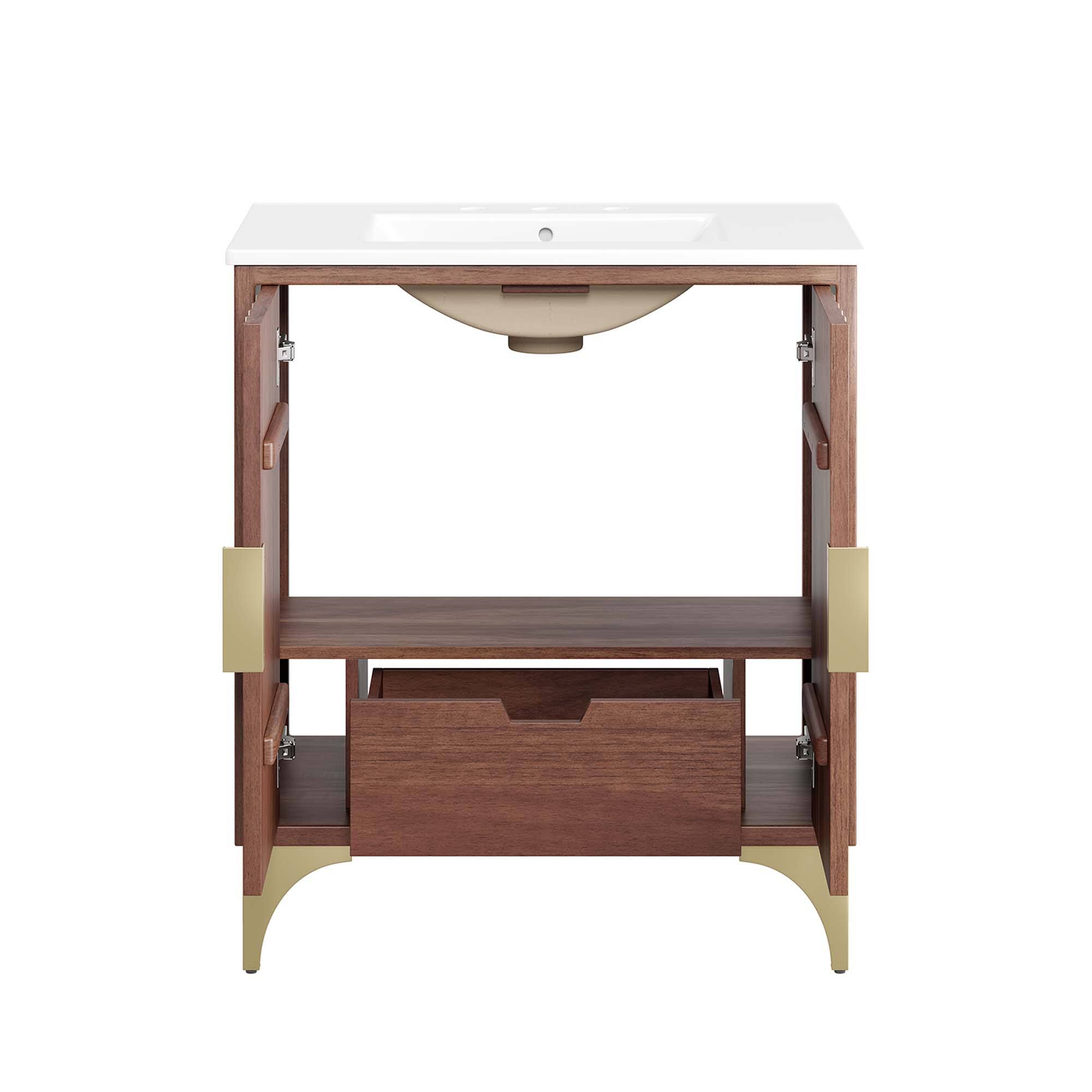 Alt View 5. Modway - Daylight Bathroom Vanity Basin Included by Modway - White Walnut.