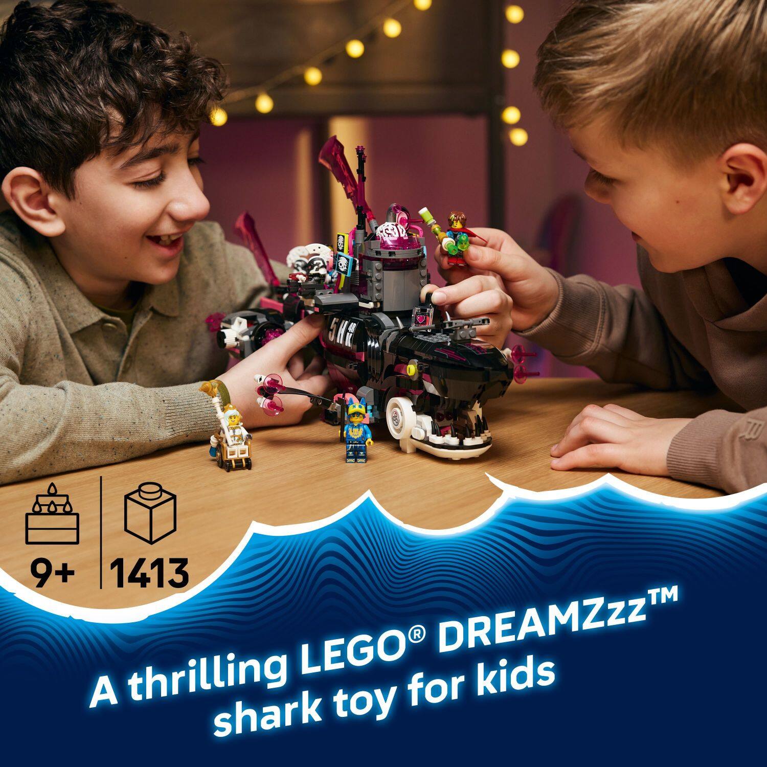 $3 5R W 9+ 1413 LEGO R DREAMZZZTM A thrilling LEGO DREAMZZZ™ shark toy for kids