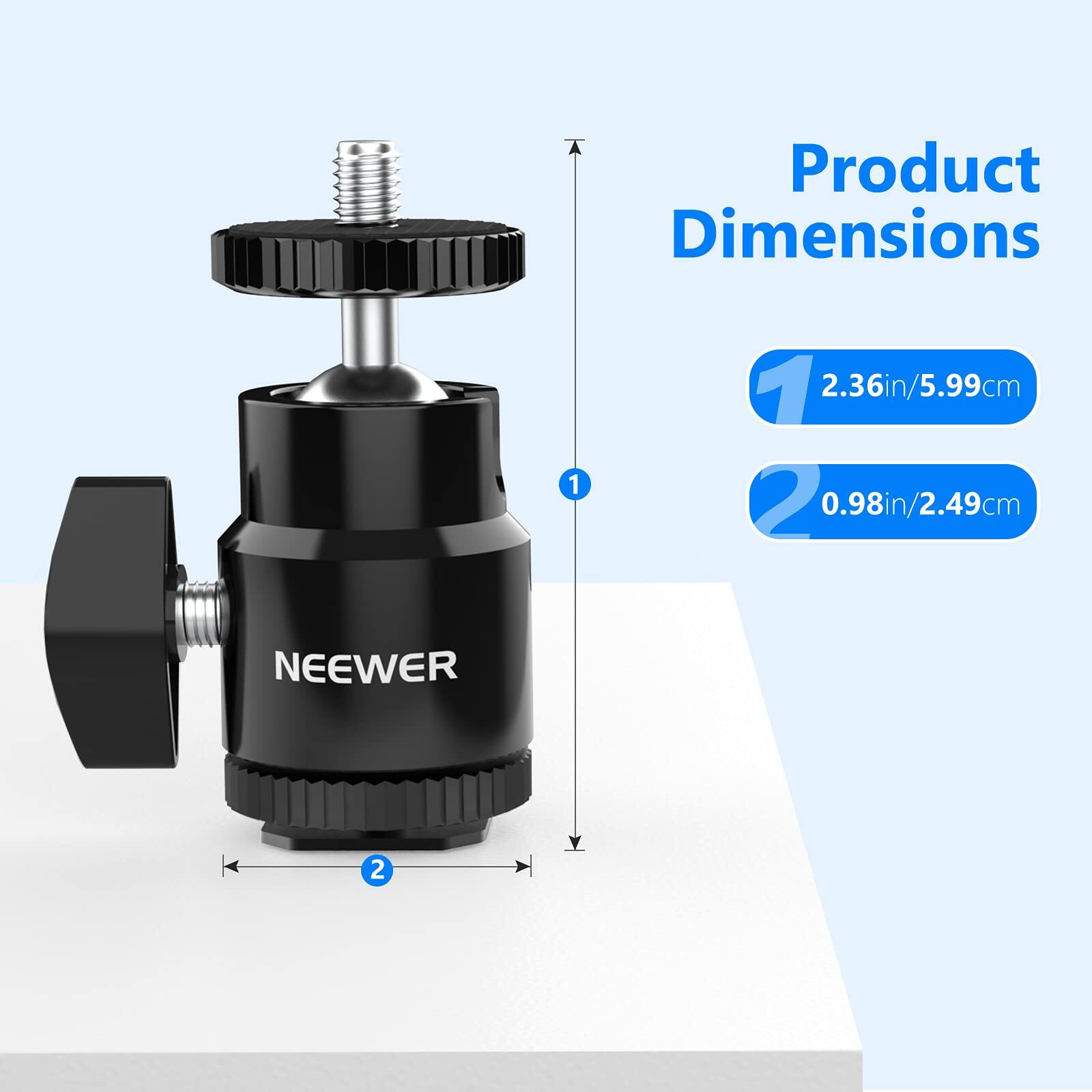 Product Dimensions

1. 2.36in/5.99cm

2. 0.98in/2.49cm

NEEWER
