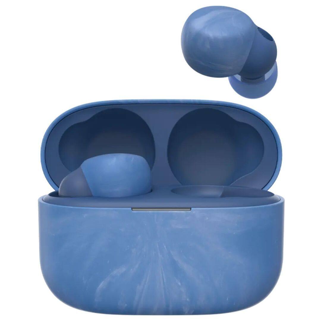 Angle. Sony - Sony LinkBuds S Truly Wireless Noise Canceling Earbud Headphones (Earth Blue) - Blue.