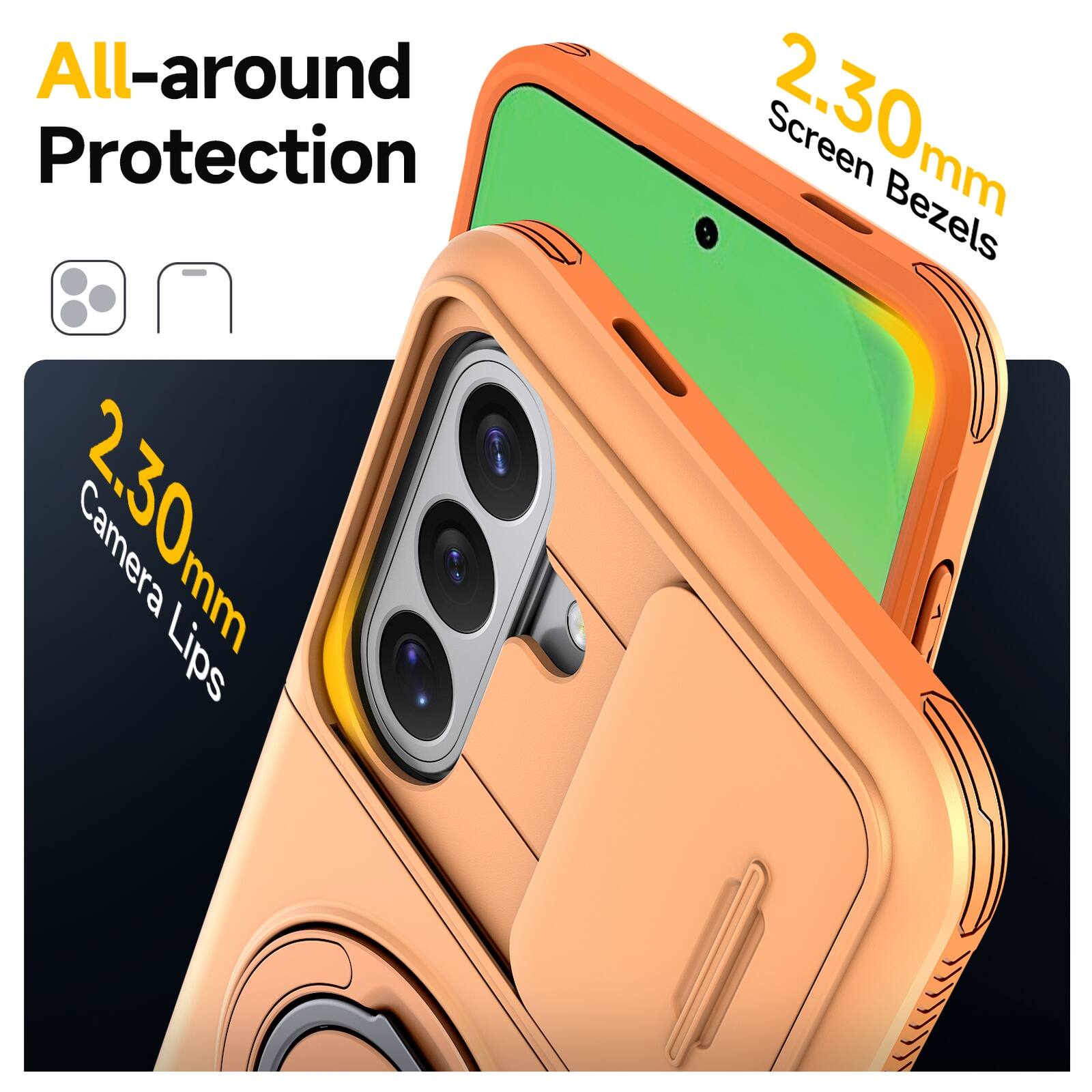 All-around Protection  
2.30mm Camera Lips  
2.30mm Screen Bezels