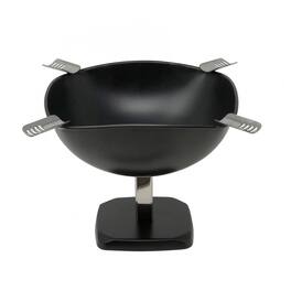 Prestige - Smokin Ash' Raised Quadrangle Cigar Ashtray (Black Matte) - Powder Coat Matte Black