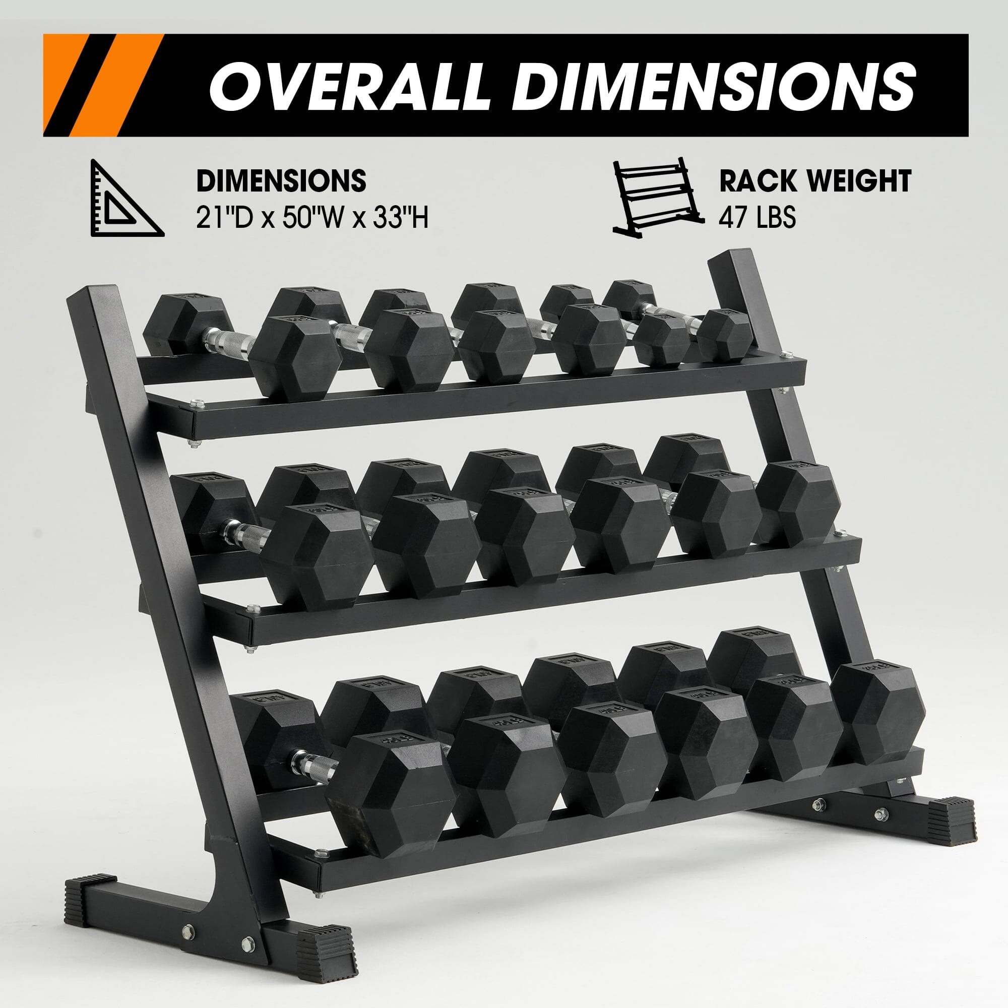 OVERALL DIMENSIONS

DIMENSIONS  
21"D x 50"W x 33"H

RACK WEIGHT  
47 LBS