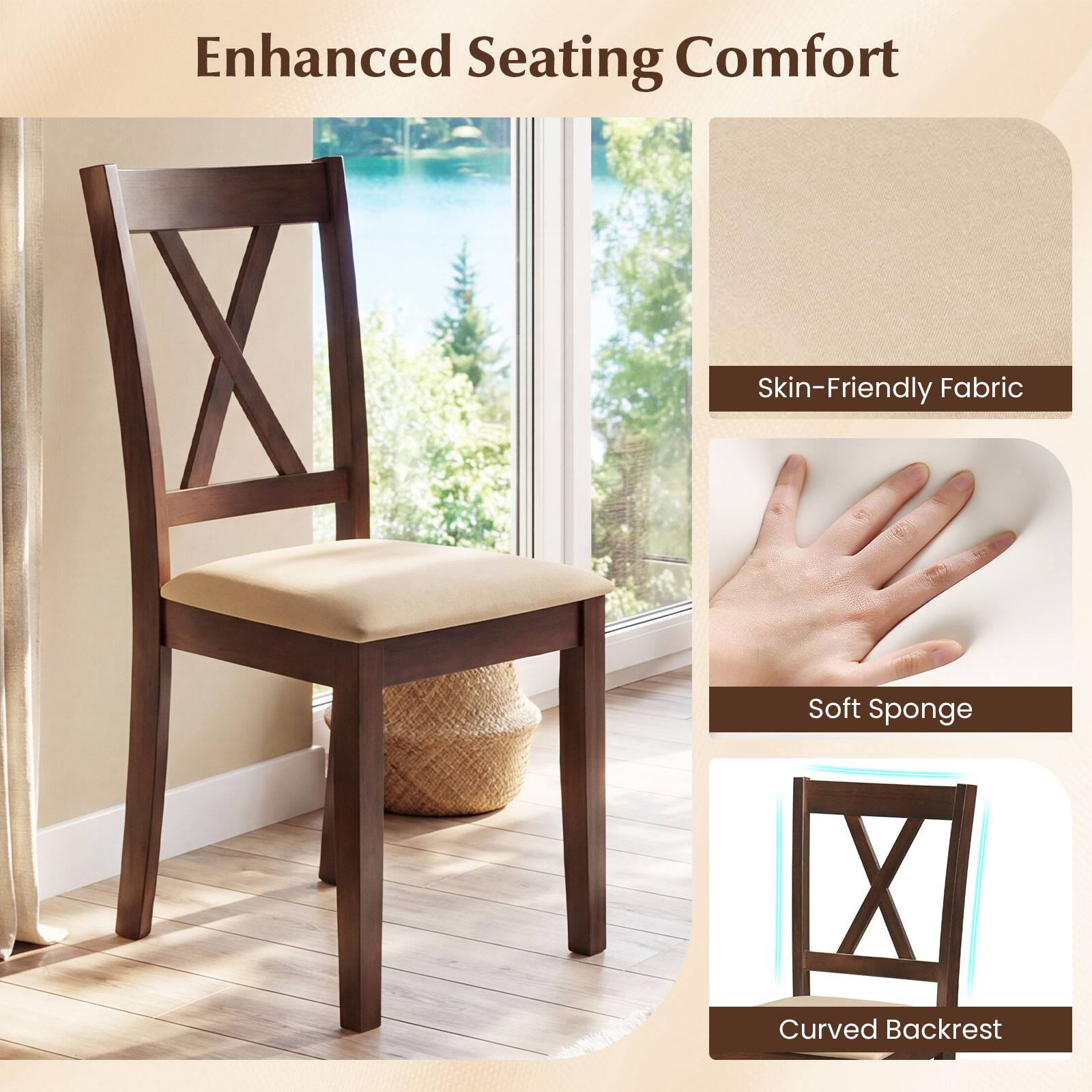 Enhanced Seating Comfort

- Skin-Friendly Fabric
- Soft Sponge
- Curved Backrest