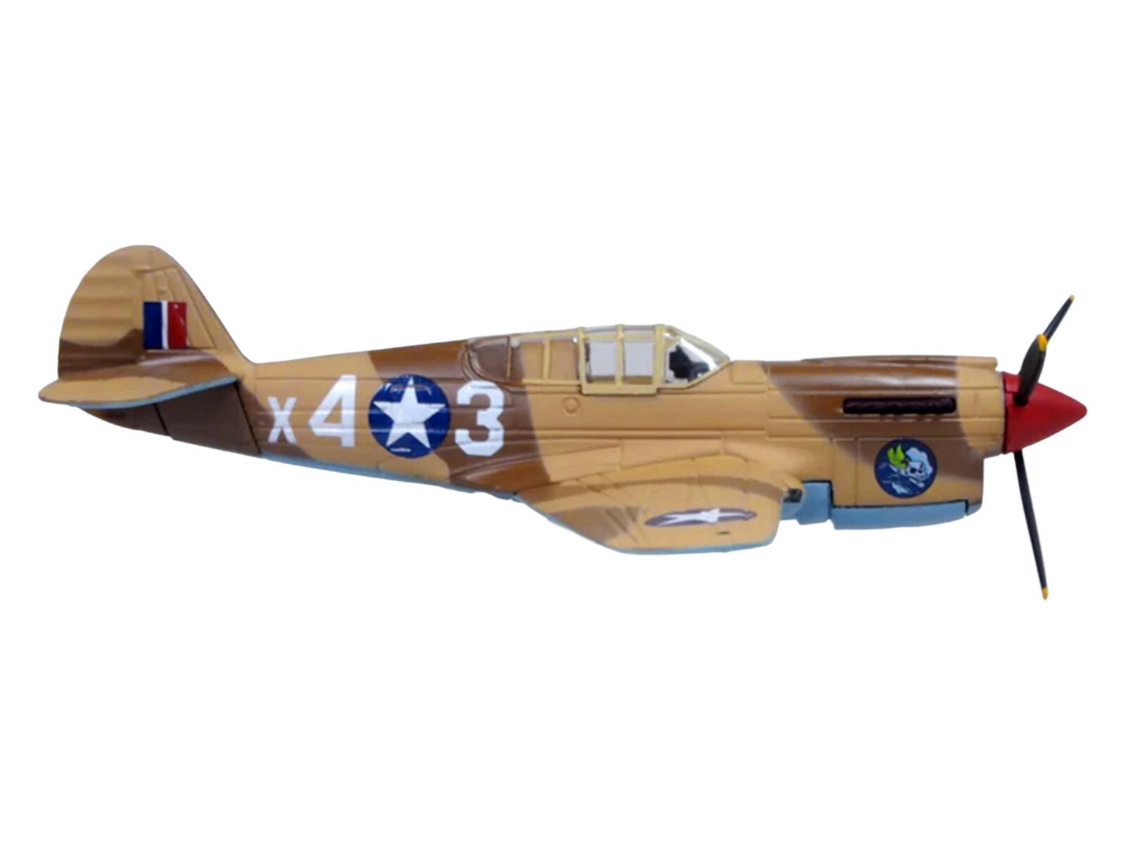 Alt View 3. Oxford Diecast - Curtiss Warhawk P-40E Fighter Aircraft "Miss Memphis" (1943) US Army Air Forces 1/72 Diecast Model by Oxford Diecast.