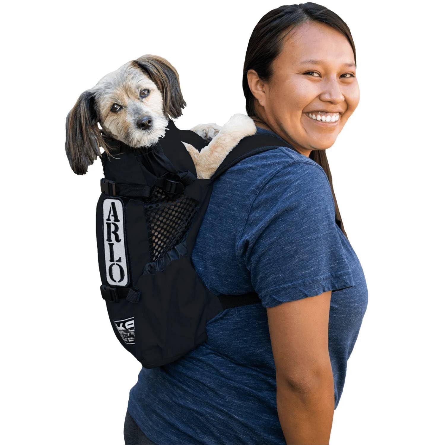Front. Live At Space - Plus 2 - Large Light Grey Ideal For Dogs 20-22" Long Adjustable Backpack-style Carrier With Multi-functional Storage Pac.