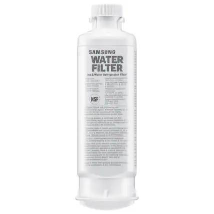 SAMSUNG WATER FILTER Ice & Water Refrigerator Filter - Code Capahy/Capeche/Capecidac HAF-QIN/EXP 100 GAL (1,136L) unage enpnie usege/Vide neptacement Certridoe MONTHS MOIS DA97-173768 A MESES - LIse System remperature/emperature A7-08006C cemperature 34-100F (1-38C) - t/en/Nun de - 0.4GPM (1.5LPM) NSF PSU/TYESSIA/TYN 207-862 PA 00-125 PSO System fested and Certified by NSF ternational against NSEVANSI standrad 42 14 and 401 for the reduction of the claims specified OF the Performance Oata Sheet sistema probado certificado per NSF international segin Les normas NSMVANSI 42 401 para la reduccin de lass afirmac iones en Hoja de Datos de endimiento Systme neste e certie per international conformment auE