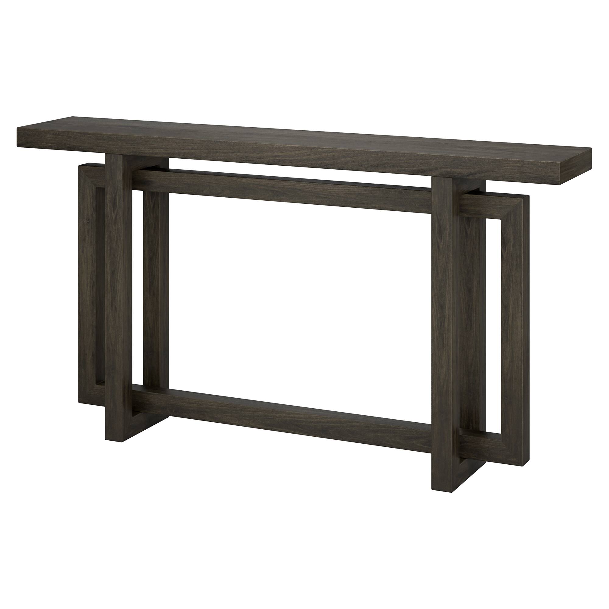Left. Hudson&Canal - Breslow 55" Wide Rectangular Console Table - Brown.