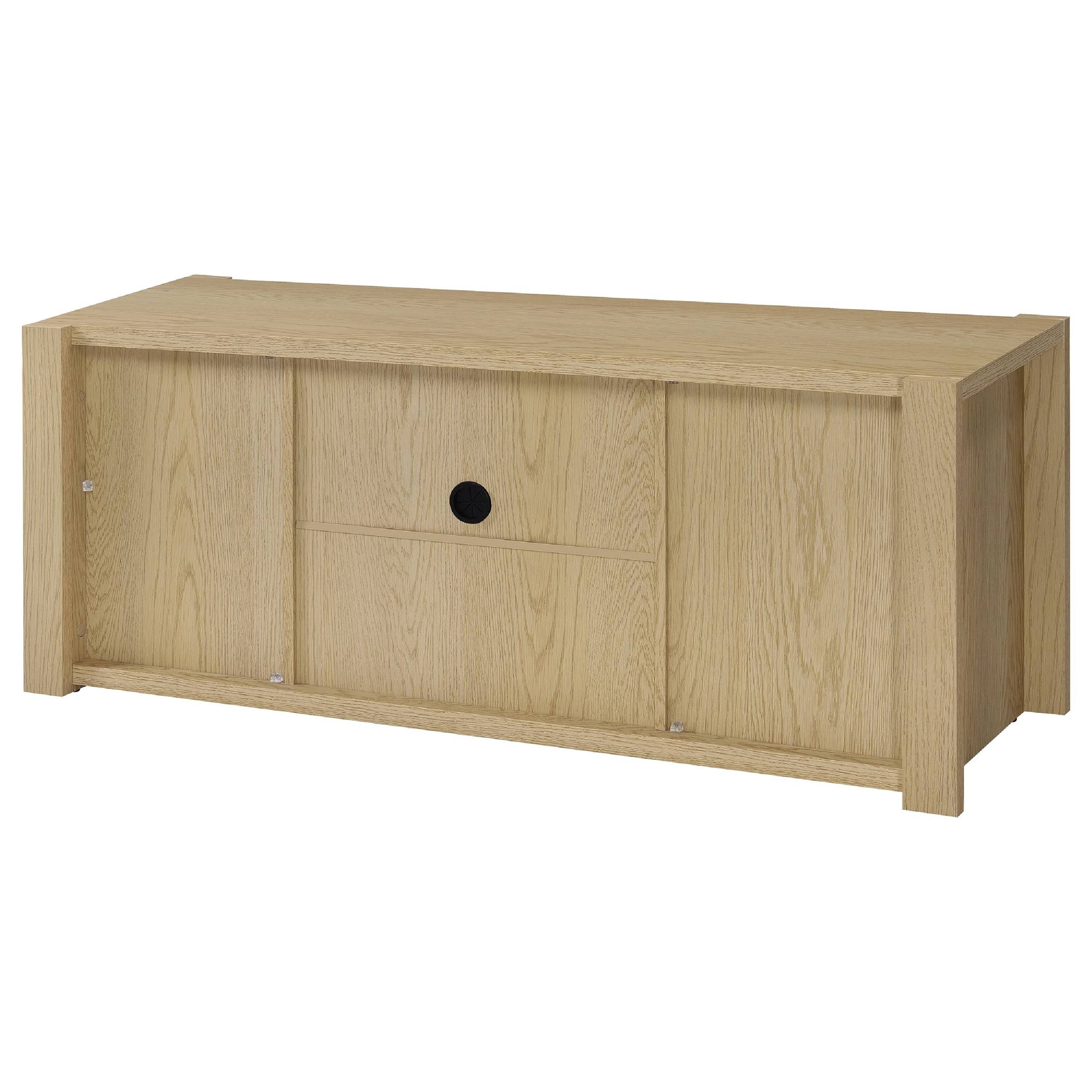 Alt View 3. Manhattan Lane - Laury TV Stand Media Console with Open Shelves, Light Oak Wood 60 Inch - Light Oak Brown.