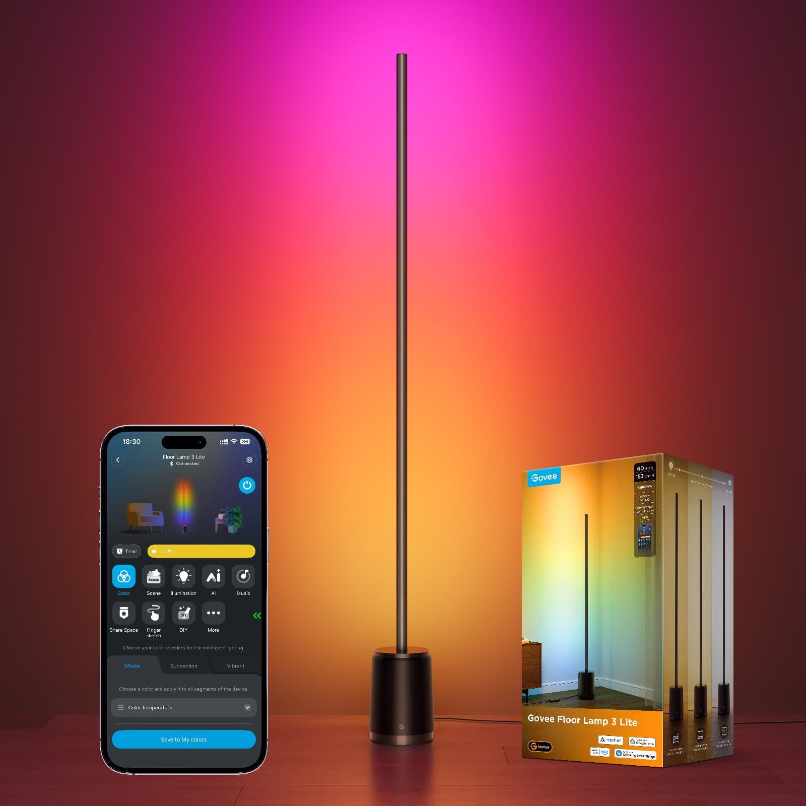 Govee - Floor Lamp 3 Lite - ‎Black price history on PriceWatchPro