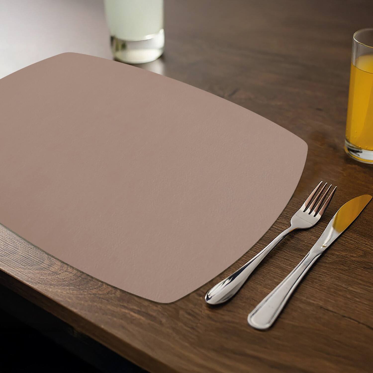 Alt View 1. Frieling - Davanti by  Mattola Placemats Set of 6, Rectangle Plus - Taupe.