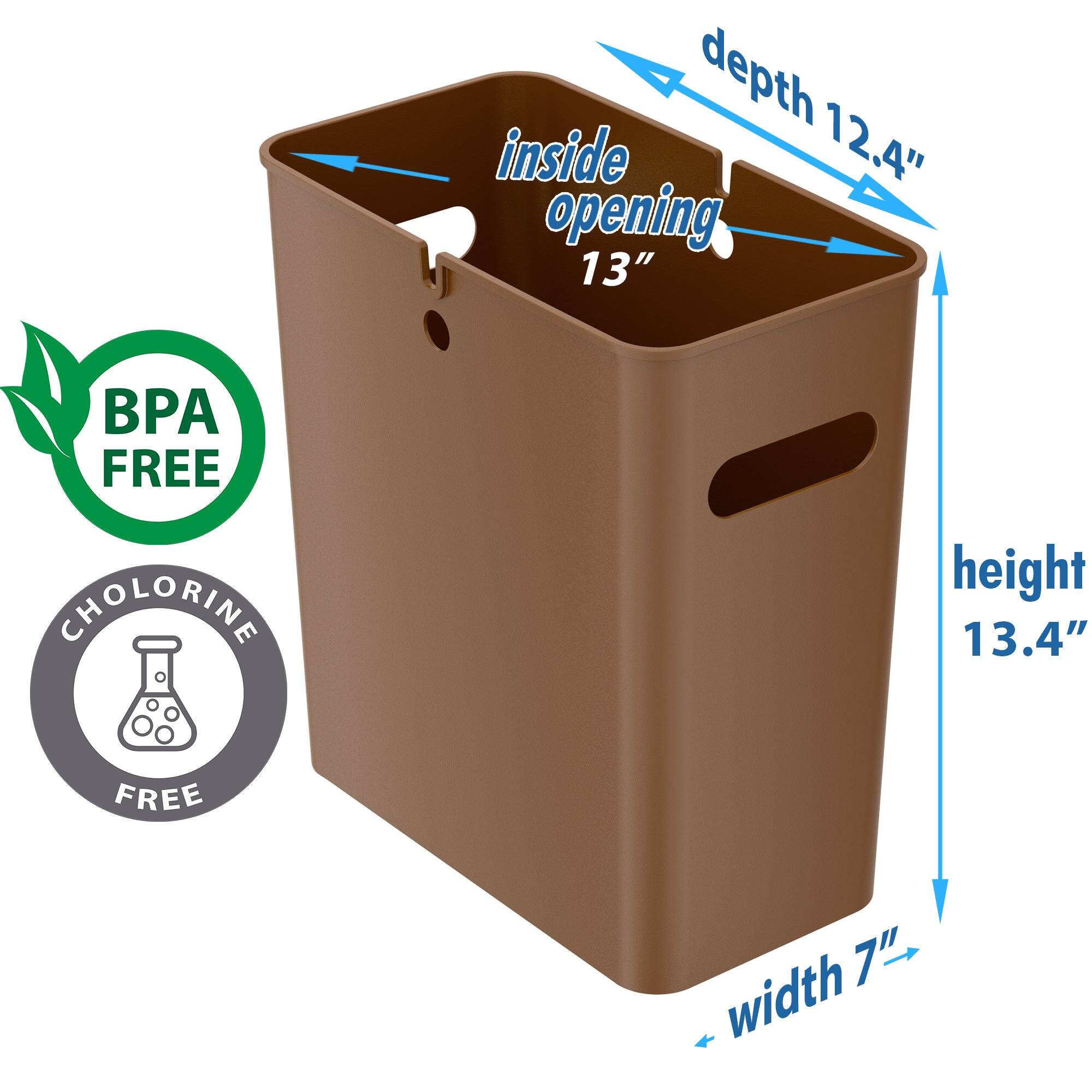 - BPA FREE
- CHLORINE FREE
- depth 12.4"
- inside opening 13"
- height 13.4"
- width 7"