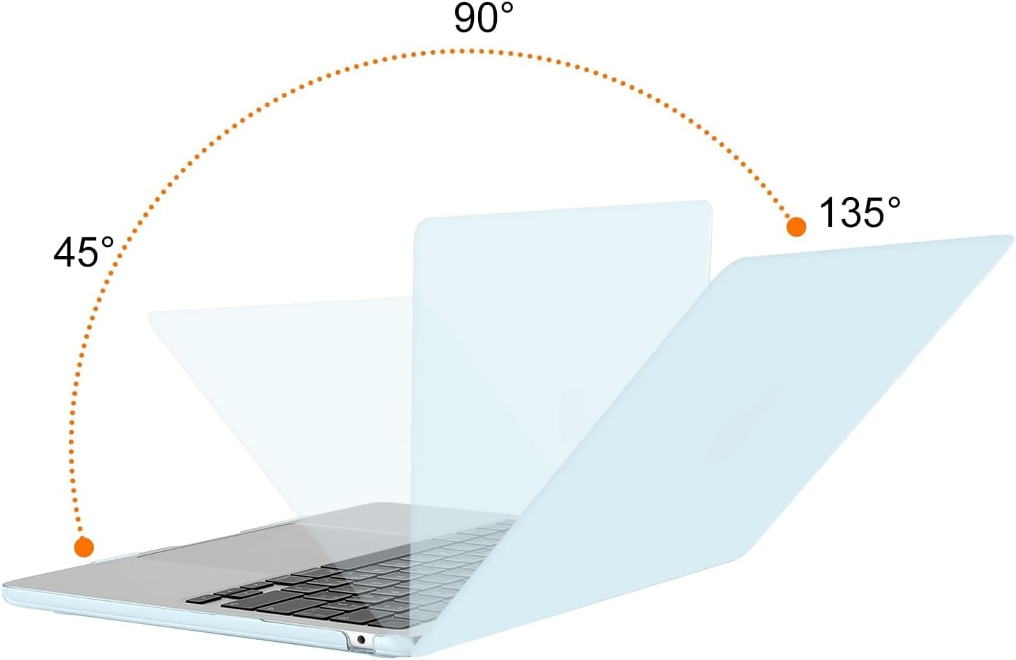 Back. mosiso - Laptop Case for MacBook Air 13 inch Case M5 A3449 M4 A3240 M3 A3113 M2 A2681 2022-2026 - Cloud Blue.