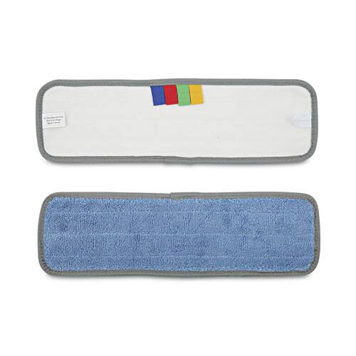 Boardwalk - Microfiber Mop Head, Blue, 18 x 5, Split Microfiber, Hook and Loop Back, Dozen