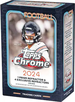Chrom 2024 FOOTBALL THE ENTIRE COLLECTION BASE SET 300 CARD HIGHLY LIMITED LOOK FOR SUCH INSERT AND DEBUTS DAZZLING LEGENDS URBAN LEGENDS SPECIAL CALVIN WILLIAMS INSERT FOOTBALL 1974 TOPPS STAES PUTURE FINESSE YOUTHQUAKE THE GROOVIN OF NOR TOPPS LEGENDS AND MANY MORE EXCLUSIVE PARALLELS LOOK FOR SERA Chrome AND E 2024 E 1 PRISM Chrome 4 EXCLUSIVE REFRACTOR & (NO PER REFRACTORS BOX PURCHASE NECESSARY. VISIT TOPPS.COM/NPN FOR DETAILS AND ENTRY.) RUCK TRICK 3 PER BOX-4 CARDS PER PACK ACROSS THE BOX.