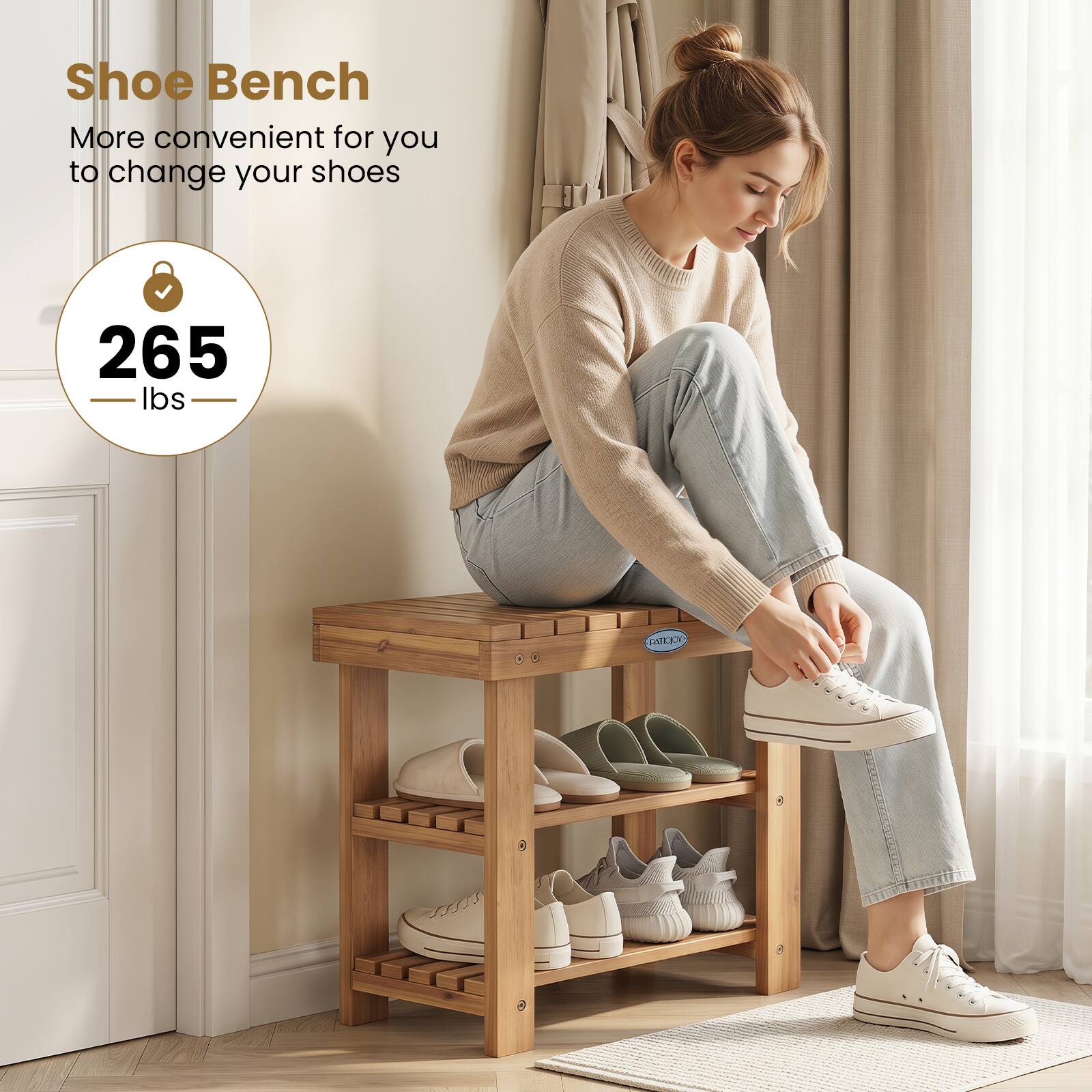 Shoe Bench  
More convenient for you to change your shoes  
265 lbs