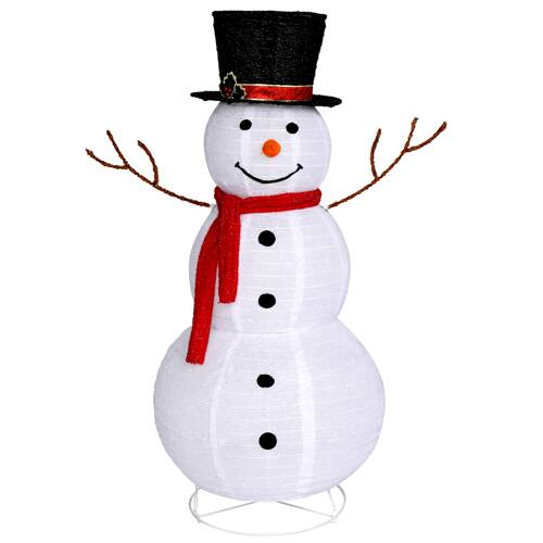 Front. Winado - 4 FT Christmas Snowman Snow Fleece with 120 LED Lights for Garden Outdoor Decorations - White.
